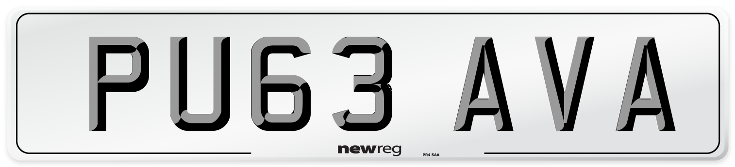 PU63 AVA Number Plate from New Reg